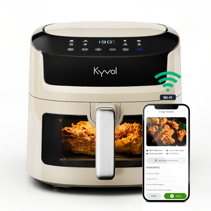 Kyvol 7.2L Smart Airfryer - CrispMaster 360° - Beige i gruppen Airfryers hos Elektronik.dk (KyvolAF700Beige)