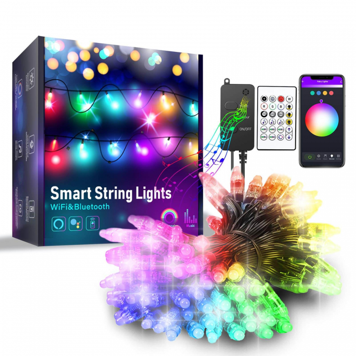 Smart julelys 10 m - app-styret LED, inde og ude i gruppen EFTERÅRSUDSALG hos Elektronik.dk (SmartJulebelysning)