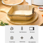 Airfryer Bagepapir - firkantet form 100 stk