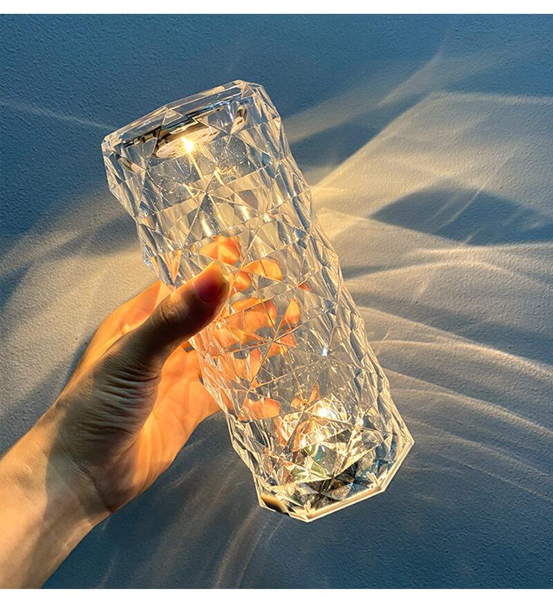 Krystal bordlampe LED med 16 farver