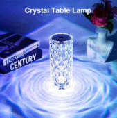 Krystal bordlampe LED med 16 farver Krystal bordlampe LED med 16 farver
