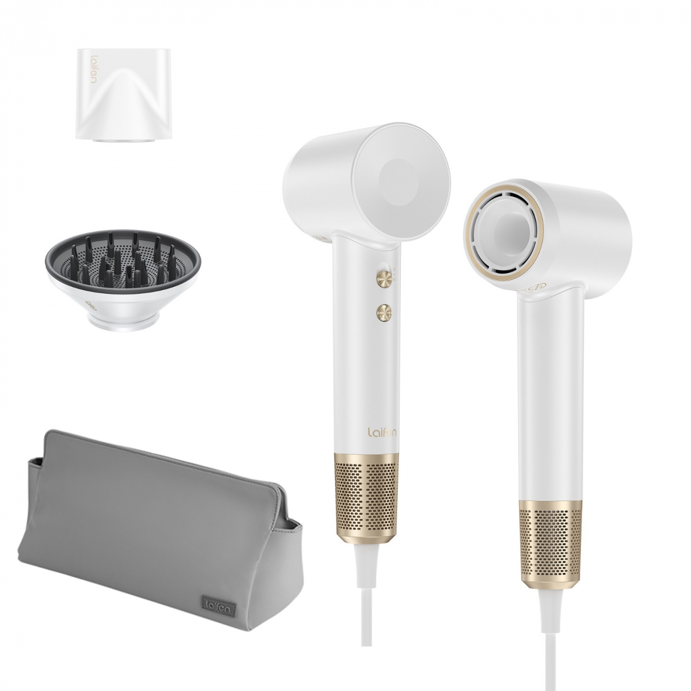 Laifen Swift High Speed ​​​​hårtørrer - Guld/hvid