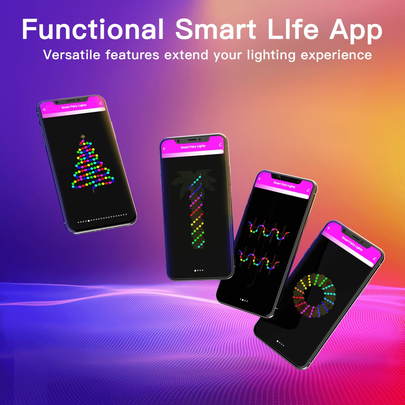 Smart julelys 10 m - app-styret LED, inde og ude